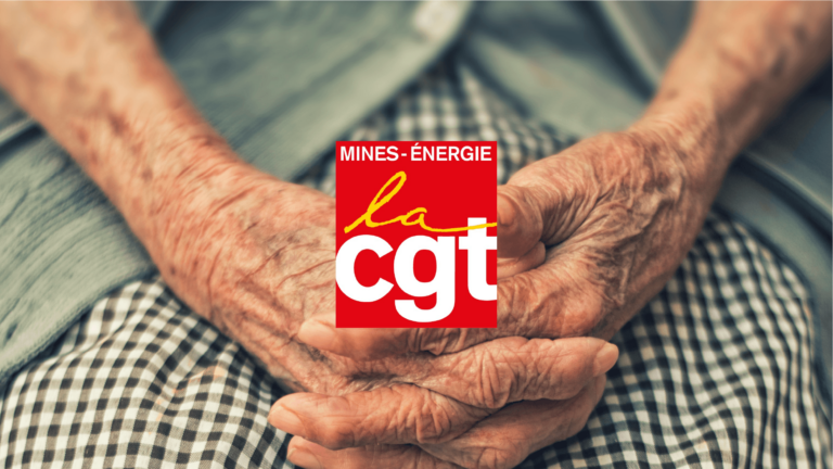 Illustration de l'article aléatoire représentant le logo de la FNME-CGT et d'une photo de main de personne agée